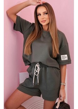 Dresowy komplet damski masełko z szortami khaki ze sklepu intimiti.pl w kategorii Dresy damskie - zdjęcie 187858607