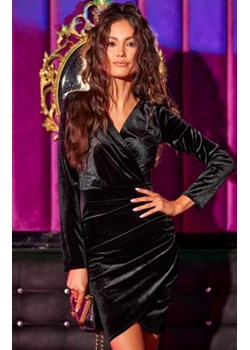 Elegancka kopertowa sukienka czarna 0308 ze sklepu intimiti.pl w kategorii Sukienki - zdjęcie 187858938