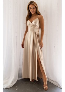 Nifiko Stella satynowa długa sukienka złota ze sklepu intimiti.pl w kategorii Sukienki - zdjęcie 187858945
