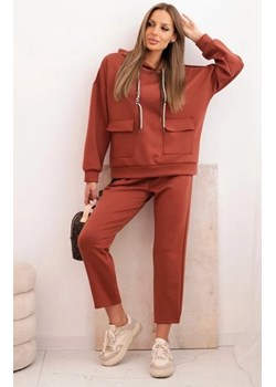 Dresowy komplet damski masełko bluza z kapturem i spodniami rudy ze sklepu intimiti.pl w kategorii Dresy damskie - zdjęcie 187859297