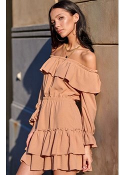 Kobieca sukienka hiszpanka karmelowa 0297 ze sklepu intimiti.pl w kategorii Sukienki - zdjęcie 187859457