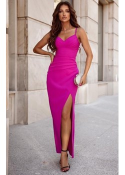 Duet Lara dopasowana długa sukienka amarantowa ze sklepu intimiti.pl w kategorii Sukienki - zdjęcie 187859489