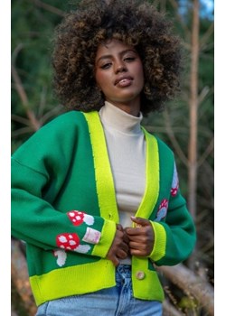 Fobya kolorowy sweter w muchomory F1505 green ze sklepu intimiti.pl w kategorii Swetry damskie - zdjęcie 187859548