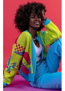 Fobya F1650 kardigan z kolorowym wzorem ze sklepu intimiti.pl w kategorii Swetry damskie - zdjęcie 187860407