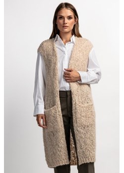 Kamizelka z niefarbowanej wełny alpaki F1882 beż ze sklepu intimiti.pl w kategorii Swetry damskie - zdjęcie 187860419