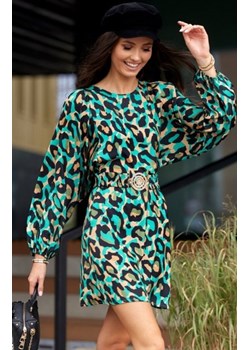 Sukienka z paskiem w zwierzęcy print 0374/Y05 ze sklepu intimiti.pl w kategorii Sukienki - zdjęcie 187860496