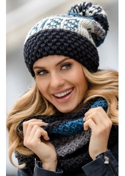 Kamea Fabia czapka z pomponem czarna ze sklepu intimiti.pl w kategorii Czapki zimowe damskie - zdjęcie 187860559