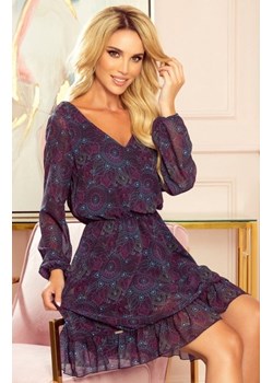 Numoco 295-4 BAKARI zwiewna szyfonowa sukienka z dekoltem ze sklepu intimiti.pl w kategorii Sukienki - zdjęcie 187860617