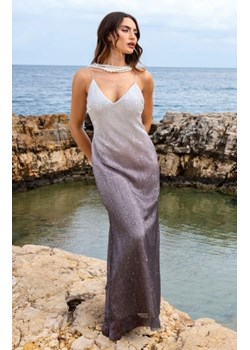 Awama A701 wieczorowa sukienka maxi ombre srebrna ze sklepu intimiti.pl w kategorii Sukienki - zdjęcie 187860895