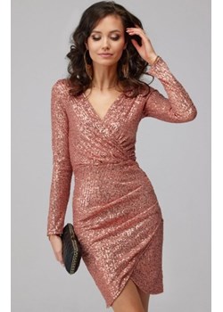 Wieczorowa sukienka cekinowa różowa 0265/1 ze sklepu intimiti.pl w kategorii Sukienki - zdjęcie 187860966