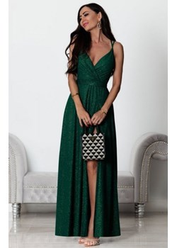Elizabeth długa brokatowa sukienka Paris butelkowa ze sklepu intimiti.pl w kategorii Sukienki - zdjęcie 187861108