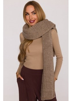 Moe szal damski splot prążkowany beżowy M896 ze sklepu intimiti.pl w kategorii Szaliki i chusty damskie - zdjęcie 187861279
