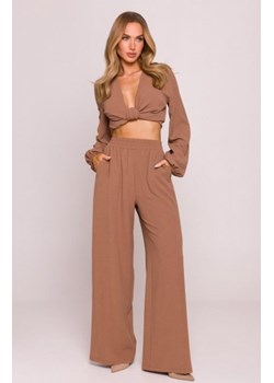 Moe długie spodnie letnie czekoladowe M862 ze sklepu intimiti.pl w kategorii Spodnie damskie - zdjęcie 187861318