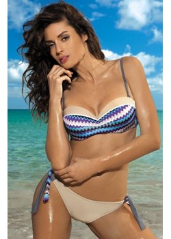 Marko Kostium kąpielowy Letitia Ardesia + Aura M-299 beżowo-szary z błękitem (199) ze sklepu intimiti.pl w kategorii Stroje kąpielowe - zdjęcie 187861336