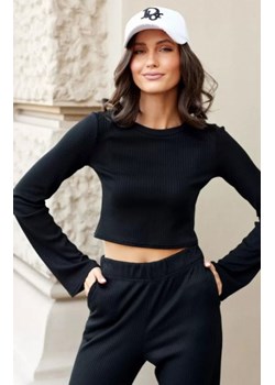 Roco Leonie dopasowana bluzka z dzianiny prążkowanej czarna ze sklepu intimiti.pl w kategorii Bluzki damskie - zdjęcie 187861398