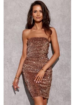 Cekinowa mini sukienka tuba różowe złoto ze sklepu intimiti.pl w kategorii Sukienki - zdjęcie 187861409