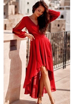 Asymetryczna maxi sukienka szyfonowa czerwona ze sklepu intimiti.pl w kategorii Sukienki - zdjęcie 187861586