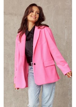 Oversizowy żakiet damski amarantowy ze sklepu intimiti.pl w kategorii Marynarki damskie - zdjęcie 187861629