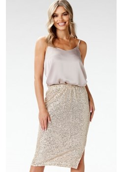 Awama A692 cekinowa midi spódnica beżowa ze sklepu intimiti.pl w kategorii Spódnice - zdjęcie 187862527