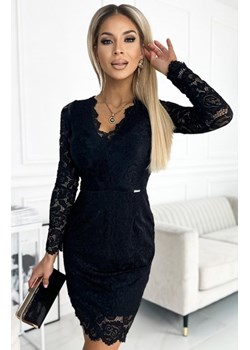 Numoco 170-13 koronkowa sukienka z długim rękawkiem i dekoltem ze sklepu intimiti.pl w kategorii Sukienki - zdjęcie 187862615