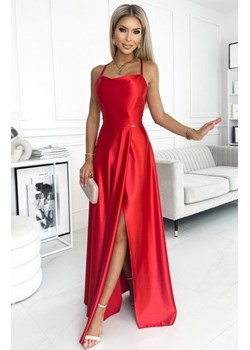 Numoco 419-1 PERLA satynowa długa suknia z dekoltem na plecach ze sklepu intimiti.pl w kategorii Sukienki - zdjęcie 187862775