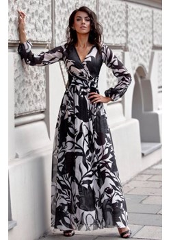 Długa sukienka w elegancki print 0419/66D ze sklepu intimiti.pl w kategorii Sukienki - zdjęcie 187862799