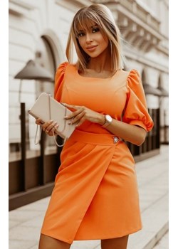 Bicotone sukienka wizytowa z broszką orange 2222-07 ze sklepu intimiti.pl w kategorii Sukienki - zdjęcie 187862856