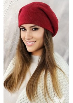 Cleo modny beret z angory bordowy ze sklepu intimiti.pl w kategorii Berety damskie - zdjęcie 187862879