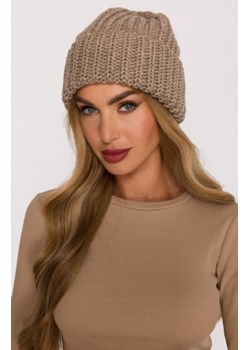 Moe czapka damska splot prążkowany beżowa M895 ze sklepu intimiti.pl w kategorii Czapki zimowe damskie - zdjęcie 187863025