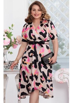 *Elizabeth Rosa sukienka midi z różą kolorowy print ze sklepu intimiti.pl w kategorii Sukienki - zdjęcie 187863167