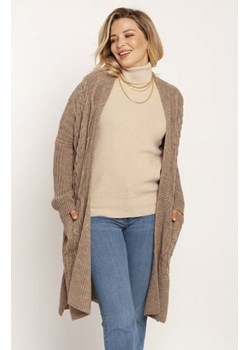 MKM PA008 swetrowy płaszcz mocca ze sklepu intimiti.pl w kategorii Swetry damskie - zdjęcie 187863218