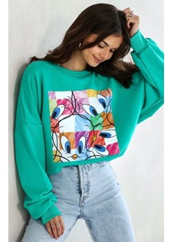 Oversizowa bluza damska Tweety Nowy zielona ze sklepu intimiti.pl w kategorii Bluzy damskie - zdjęcie 187863225