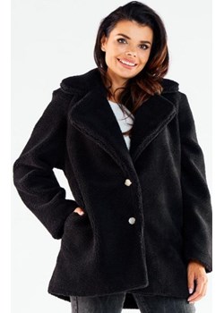 Barankowy płaszcz damski czarny A534 ze sklepu intimiti.pl w kategorii Płaszcze damskie - zdjęcie 187863438