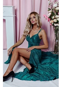 Duet Tifani długa sukienka z połyskiem lux zielona ze sklepu intimiti.pl w kategorii Sukienki - zdjęcie 187863787