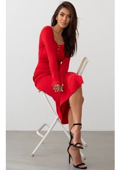 Ivon Lumina czerwona elastyczna sukienka midi ze sklepu intimiti.pl w kategorii Sukienki - zdjęcie 187863836