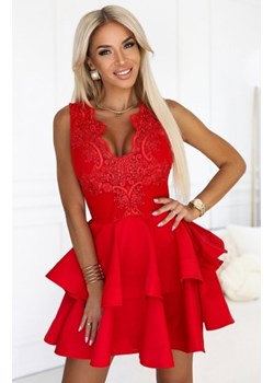 Numoco 200-11 CHARLOTTE ekskluzywna rozkloszowana sukienka z koronkowym dekoltem ze sklepu intimiti.pl w kategorii Sukienki - zdjęcie 187863837