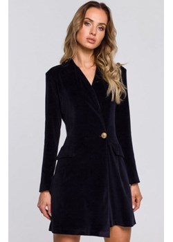 Welurowa granatowa sukienka żakietowa M562 ze sklepu intimiti.pl w kategorii Sukienki - zdjęcie 187863957