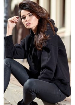 Bawełniana bluza z kapturem czarna M223 ze sklepu intimiti.pl w kategorii Bluzy damskie - zdjęcie 187864009