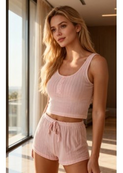 Elysiane crop top i krótkie szorty róż ze sklepu intimiti.pl w kategorii Piżamy damskie - zdjęcie 187864247