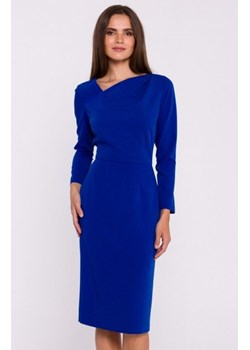 Stylove S376 sukienka ołówkowa z asymetrycznym dekoltem niebieska ze sklepu intimiti.pl w kategorii Sukienki - zdjęcie 187864279