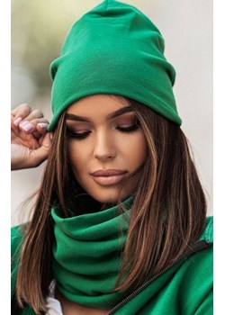 Bawełniany komplet czapka i komin zielony ze sklepu intimiti.pl w kategorii Komplety czapka i szalik damskie - zdjęcie 187864539