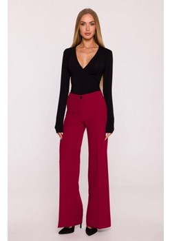 Moe spodnie z szerokimi nogawkami bordowe M875 ze sklepu intimiti.pl w kategorii Spodnie damskie - zdjęcie 187864756