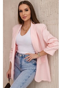 Marynarka z klapami elegancka jasny pudrowy róż ze sklepu intimiti.pl w kategorii Marynarki damskie - zdjęcie 187865318