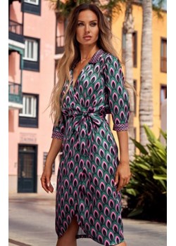 Satynowa sukienka z nadrukiem M668 ze sklepu intimiti.pl w kategorii Sukienki - zdjęcie 187865428