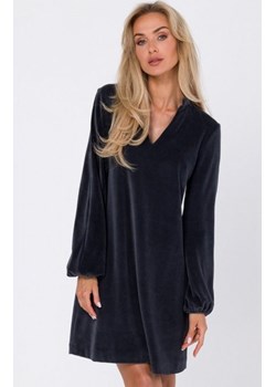 Moe M767 welurowa sukienka grafitowa ze sklepu intimiti.pl w kategorii Sukienki - zdjęcie 187865608
