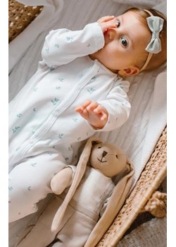 Pajac dziecięcy biały w listki ze sklepu intimiti.pl w kategorii Pajacyki - zdjęcie 187865776