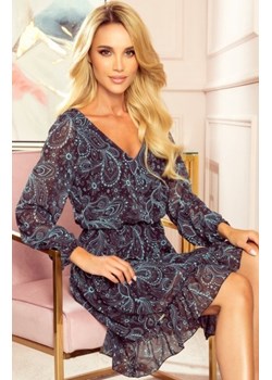 Numoco 295-3 BAKARI zwiewna szyfonowa sukienka z dekoltem ze sklepu intimiti.pl w kategorii Sukienki - zdjęcie 187865946