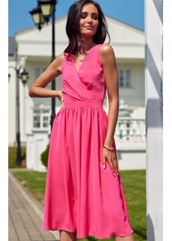 Szyfonowa sukienka midi amarantowa 399 ze sklepu intimiti.pl w kategorii Sukienki - zdjęcie 187866139