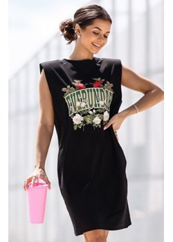 Dresowa sukienka z poduszkami Everundab czarna ze sklepu intimiti.pl w kategorii Sukienki - zdjęcie 187866239