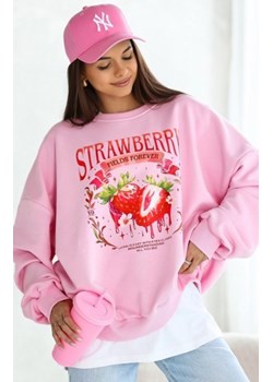 Oversizowa bluza damska Strawberry róż cukierek ze sklepu intimiti.pl w kategorii Bluzy damskie - zdjęcie 187866357